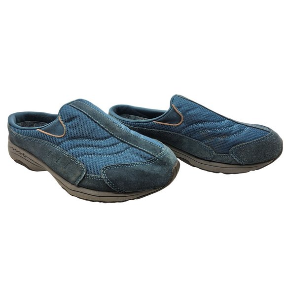 Easyspirit Womens ESTravel Time Blue Brushed Leather Slide On Mules - Picture 4 of 8